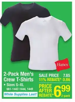 Menards 2-Pack Men's Crew T-Shirts offer