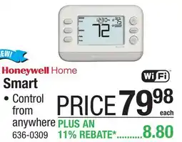 Menards Honeywell Home Smart Programmable Thermostats offer