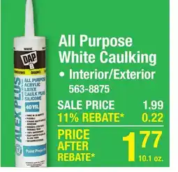 Menards All Purpose White Caulking offer