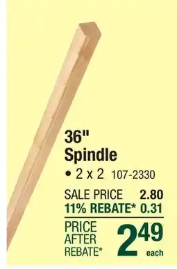 Menards 36 Spindle offer