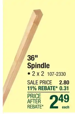 Menards 36 Spindle offer