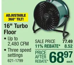 Menards 16 Turbo Floor offer