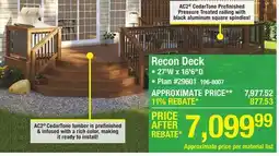 Menards Recon Deck offer