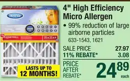 Menards 4 High Micro Allergen offer