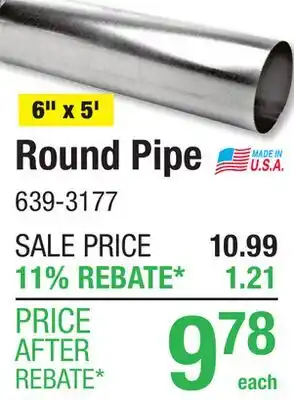 Menards Round Pipe offer