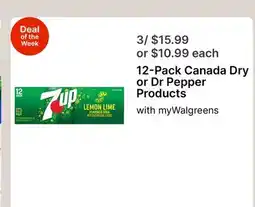 Walgreens 12-Pack Canada Dry or Dr Pepper Products offer
