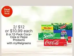 Walgreens 8 or 12-Pack Coca-Cola or Pepsi Products offer