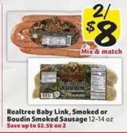 Winn Dixie Realtree Baby Link, Smoked or Boudin Smoked Sausage offer