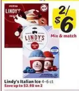 Winn Dixie Lindy's Italian Ice offer