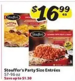 Winn Dixie Stouffer's Party Size Entrees offer