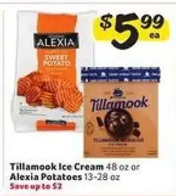 Winn Dixie Tillamook Ice Cream or Alexia Potatoes offer