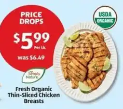 Aldi Fresh Organic Thin-Sliced Chicken Breasts offer