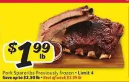 Winn Dixie Pork Spareribs offer