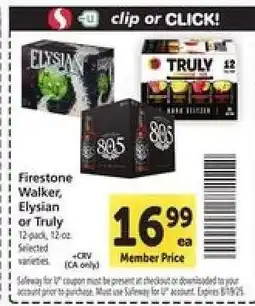 Safeway Firestone Walker, Elysian or Truly offer