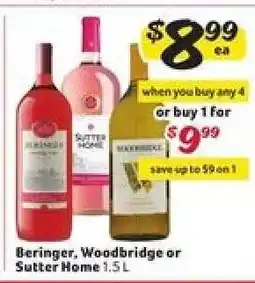 Winn Dixie Beringer, Woodbridge or Sutter Home offer