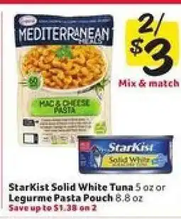 Winn Dixie StarKist Solid White Tuna or Legume Pasta Pouch offer
