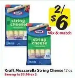 Winn Dixie Kraft Mozzarella String Cheese offer
