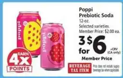 Safeway Poppi Prebiotic Soda offer
