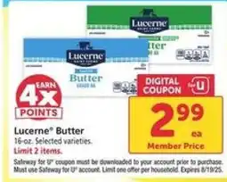 Safeway Lucerne Butter offer