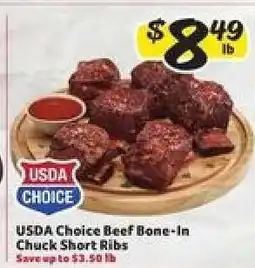 Winn Dixie USDA Choice Beef Bone-In Chuck Short Ribs offer
