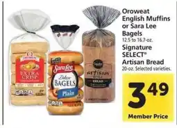 Safeway Oroweat English Muffins or Sara Lee Bagels or Signature SELECT Artisan Bread offer