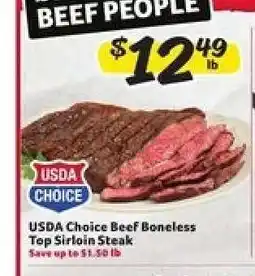 Winn Dixie USDA Choice Beef Boneless Top Sirloin Steak offer
