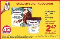 Safeway Häagen Dazs Ice Cream offer