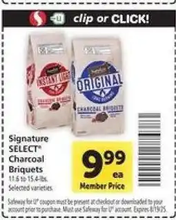 Safeway Signature Select Charcoal Briquets offer