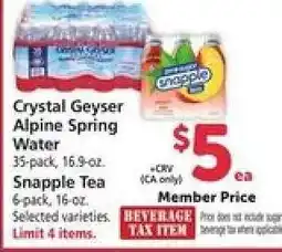 Safeway Snapple Tea offer