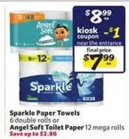 Winn Dixie Sparkle Paper Towels or Angel Soft Toilet Paper offer