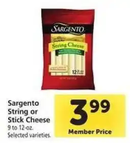 Safeway Sargento String or Stick Cheese offer
