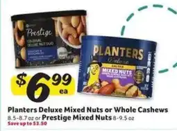 Winn Dixie Planters Deluxe Mixed Nuts or Whole Cashews or Prestige Mixed Nuts offer