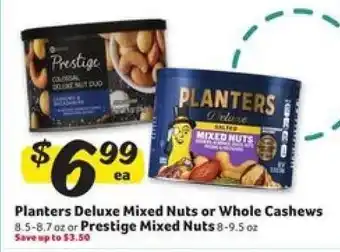 Winn Dixie Planters Deluxe Mixed Nuts or Whole Cashews or Prestige Mixed Nuts offer