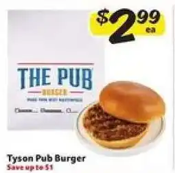 Winn Dixie Tyson Pub Burger offer