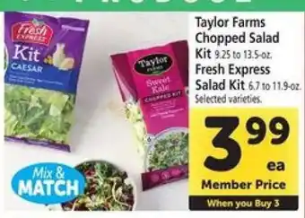 Safeway Taylor Farms Chopped Salad Kit & Fresh Express Salad Kit offer