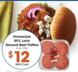 Kroger Homestyle 80% Lean Ground Beef Patties offer