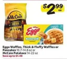 Winn Dixie Eggo Waffles, Thick & Fluffy Waffles or Pancakes or McCain Potatoes offer
