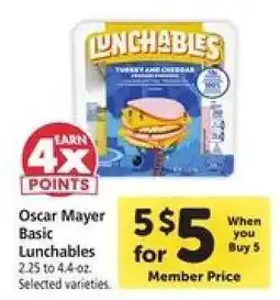 Safeway Oscar Mayer Basic Lunchables offer