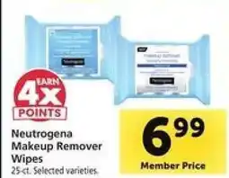Safeway Neutrogena Makeup Remover Wipes offer