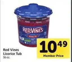 Safeway Red Vines Licorice Tub offer