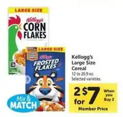 Safeway Kellogg's Large Size Cereal offer