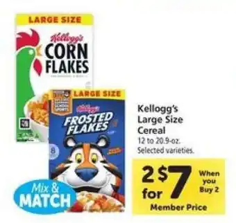 Safeway Kellogg's Large Size Cereal offer