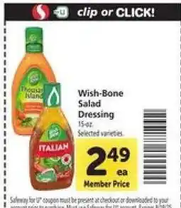 Safeway Wish-Bone Salad Dressing offer
