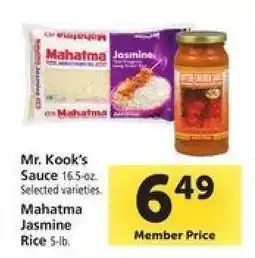 Safeway Mr. Kook's Sauce & Mahatma Jasmine Rice offer