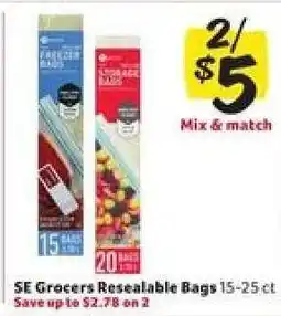 Winn Dixie SE Grocers Resealable Bags offer
