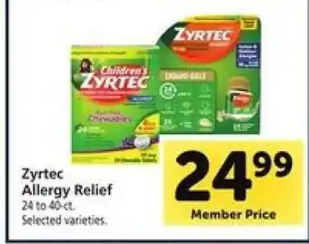 Safeway Zyrtec Allergy Relief offer