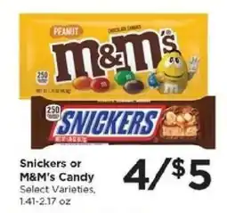Food 4 Less Snickers or M&M's Candy offer