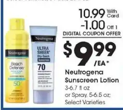 Kroger Neutrogena Sunscreen Lotion offer