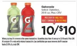 Food 4 Less Gatorade offer