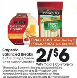Kroger Sargento Balanced Breaks offer